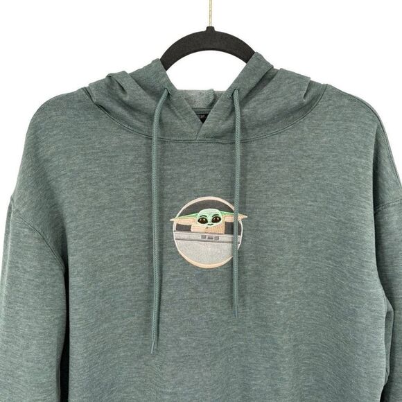 Star Wars Baby Yoda Hoodie Sweatshirt Green Medium - Picture 3 of 8